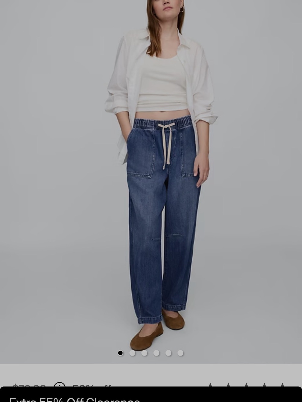 Gap Mid Rise SuperSoft Pull-On Barrel Jeans - Picture 5 of 6